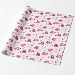 Umschlagpapier für Herz und Lippen Geschenkpapier