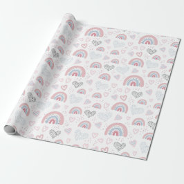 Umschlagpapier für Herz und Rainbows Geschenkpapier