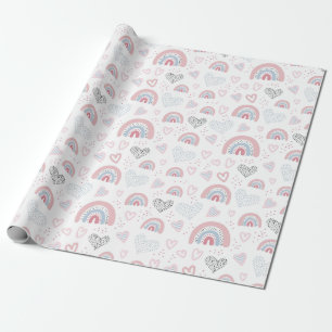 Umschlagpapier für Herz und Rainbows Geschenkpapier