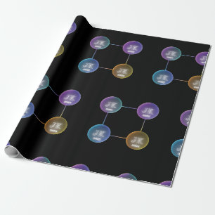 Umschlagpapier für vier Jahre Logos für Diamantenl Geschenkpapier