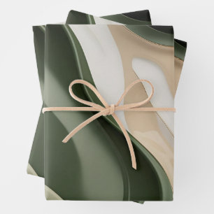 Umschlagpapier in abstrakter Grafik Geschenkpapier Set