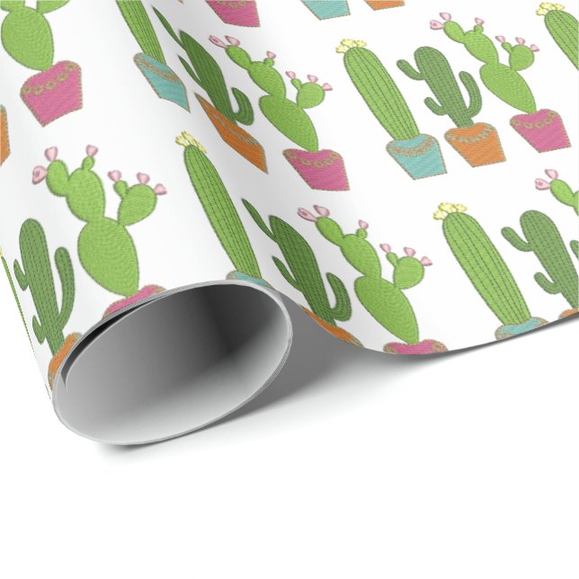 Umschlagpapier - Kakteen Geschenkpapier (Rolleneckpunkt)