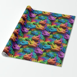 Umschlagpapier - Kleine Stolze Drachen 1 Geschenkpapier