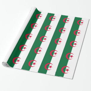 Umschlagpapier mit der Flagge Algeriens Geschenkpapier