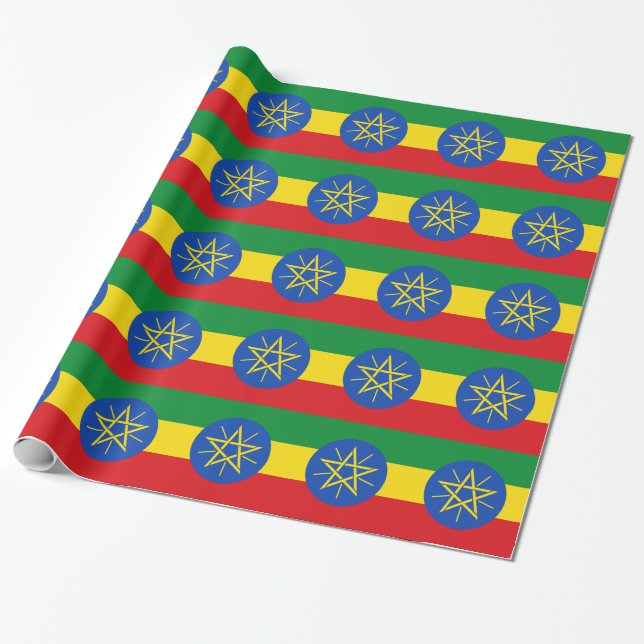 Umschlagpapier mit der Flagge Äthiopiens Geschenkpapier (Ungerollt)