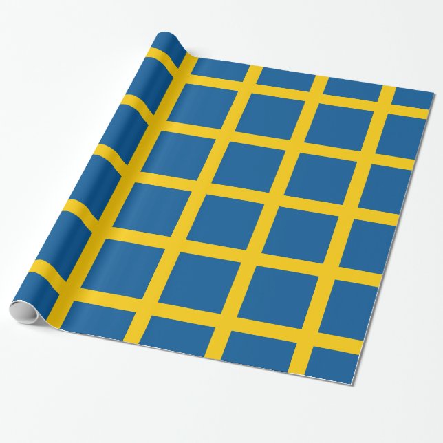 Umschlagpapier mit der Flagge Schwedens Geschenkpapier (Ungerollt)