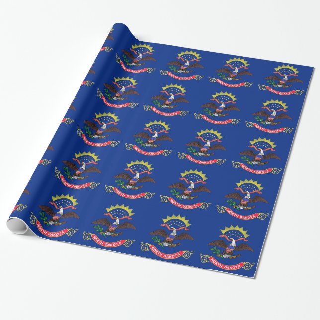 Umschlagpapier mit der Flagge von North Dakota Geschenkpapier (Ungerollt)