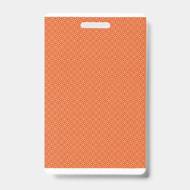 Umschlagpapier mit einem Muster in orangefarbenem, Ausweis (Front)