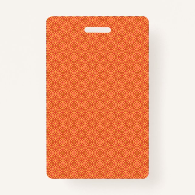 Umschlagpapier mit einem Muster in orangefarbenem, Ausweis (Rückseite)