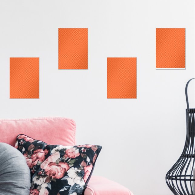 Umschlagpapier mit einem Muster in orangefarbenem, Bilderwand Sets (Wohnzimmer)