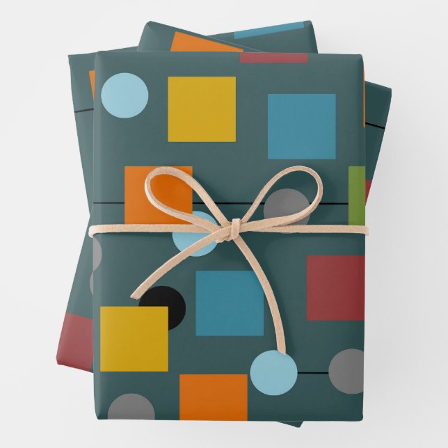 Umschlagpapier - Moderne Mitte des Jahrhunderts 1, Geschenkpapier Set (Beispiel)