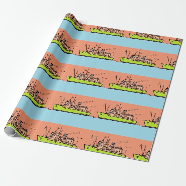 Umschlagpapier, nautisch geschenkpapier (Ungerollt)