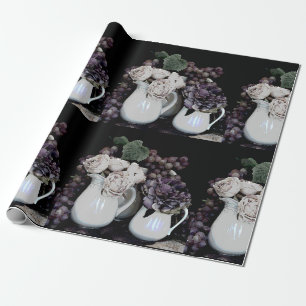 Umschlagpapier Rl 6' Pitchers, Trauben und Blume Geschenkpapier