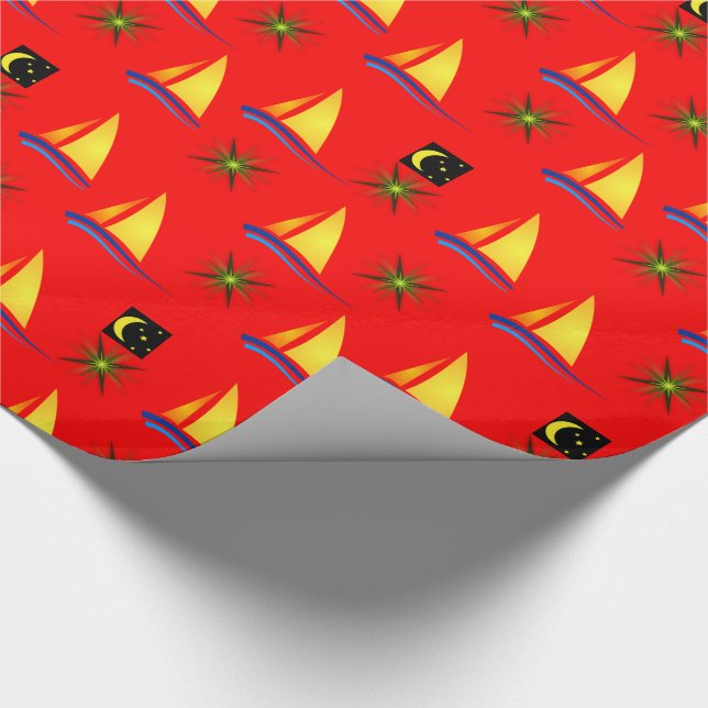 Umschlagpapier Sailboote Geschenkpapier (Ecke)