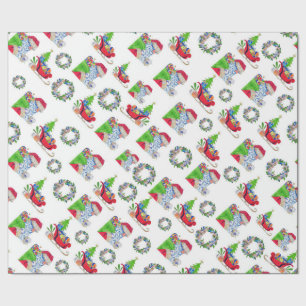 Umschlagpapier Santa und Sleigh Geschenkpapier