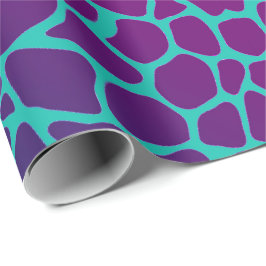 Umschlagpapier - Tierische Druckgiraffe Rosa/Blau Geschenkpapier
