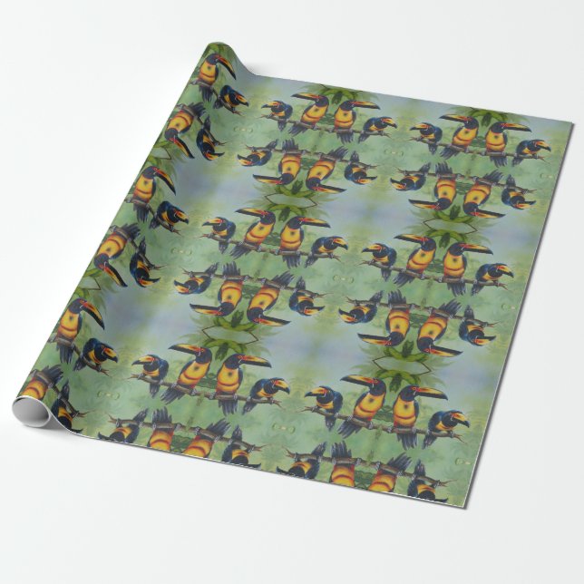 Umschlagpapier - Tropische Vögel 02 Geschenkpapier (Ungerollt)
