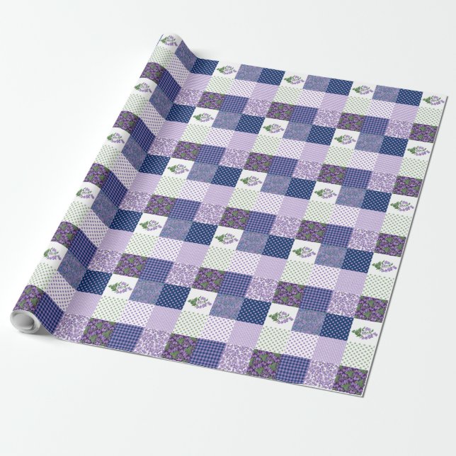 Umschlagpapier: Violet-Imitate-Muster Geschenkpapier (Ungerollt)