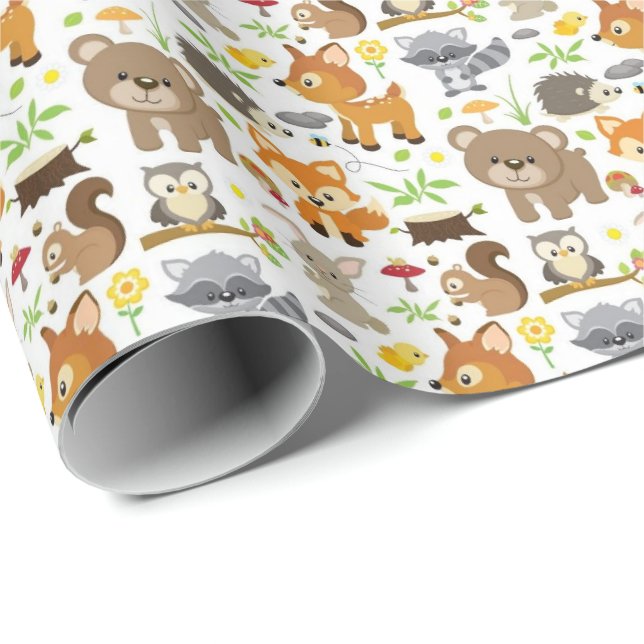 Umschlagpapier - Waldtiere 2 Geschenkpapier (Rolleneckpunkt)