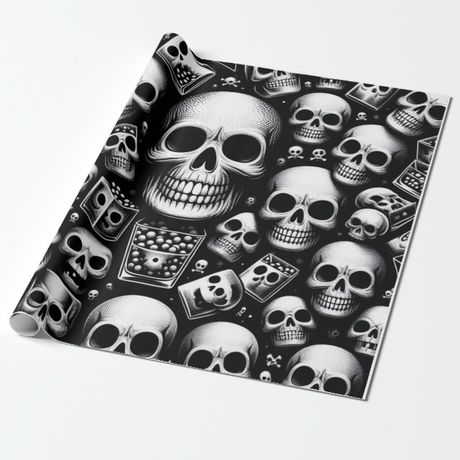 Umschlagpapier zu Halloween Geschenkpapier (Ungerollt)