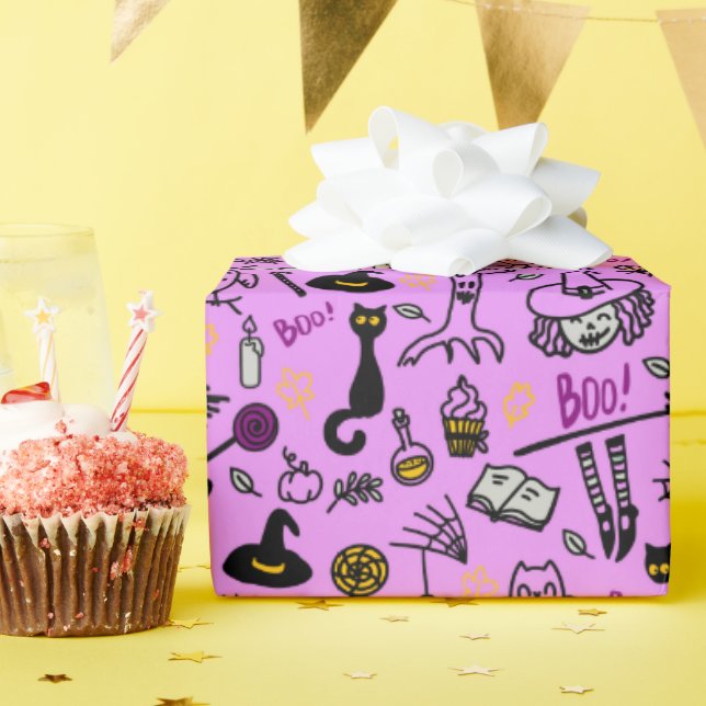 Umschlagpapier zu Halloween. Geschenkpapier (Geburtstagsparty)