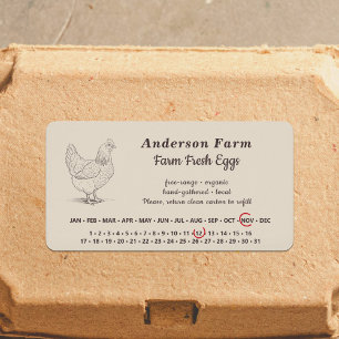 Umschließendes Datum - Aufkleber für frische Eier, Adressaufkleber