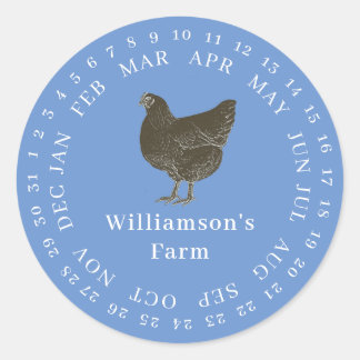 Umschließendes Datum Eierkarton Etiketten Cornflow Runder Aufkleber
