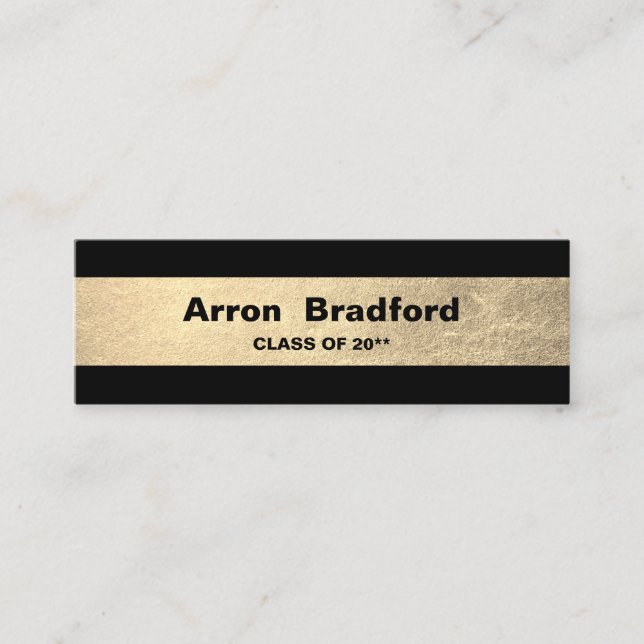 Umschließung der Gold Black Abschluss Name Card Telefonnummerkarte (Vorderseite)