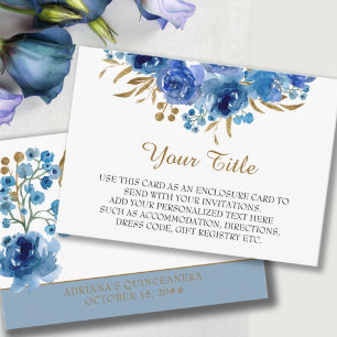 Umschließungskarte für Blue Rose und Gold Leaf Emp Begleitkarte