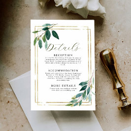 Umschließungskarte für botanische Hochzeitsinforma Begleitkarte