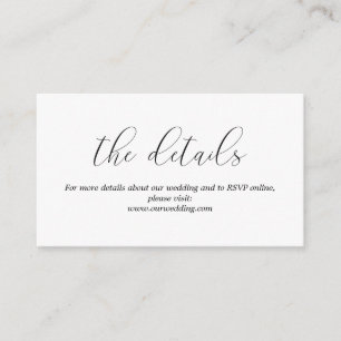 Umschließungskarte für die Hochzeitdetails Begleitkarte