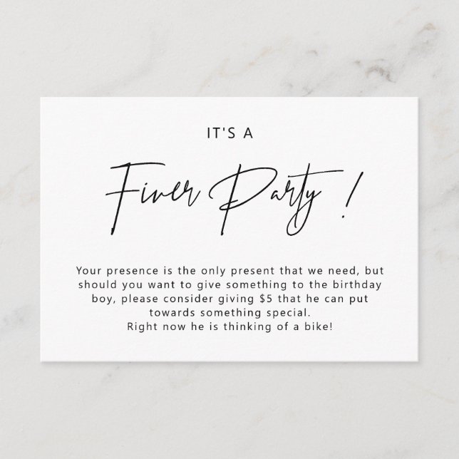 Umschließungskarte für Minimalistische Fiber-Party Begleitkarte (Vorderseite)