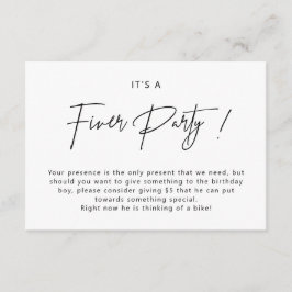 Umschließungskarte für Minimalistische Fiber-Party Begleitkarte