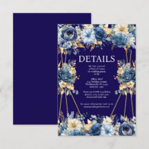 Umschließungskarte für Navy Blue und Gold