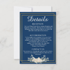 Umschließungskarte für Navy Blue und Gold für Hoch Einladung