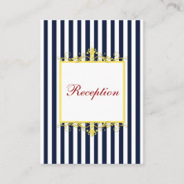 Umschließungskarte für Navy White Yellow Stripes S Begleitkarte
