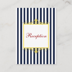 Umschließungskarte für Navy White Yellow Stripes S Begleitkarte