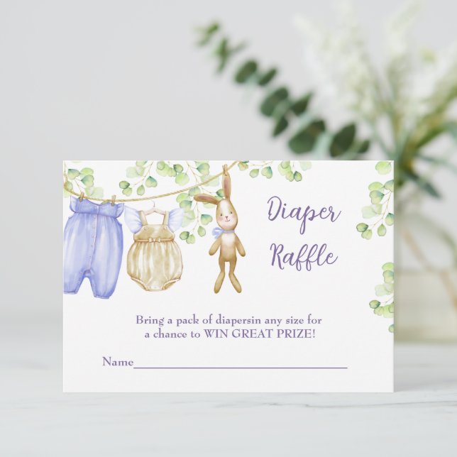 Umschließungskarte Windelwanne für Babydusche Begleitkarte (Stehend Vorderseite)