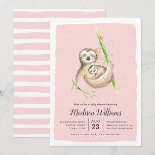 Umschweifen Sloth Baby Shower Einladungen