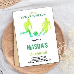 Umsetzbare Boys Sports Party Card mit Field & Ball Einladung