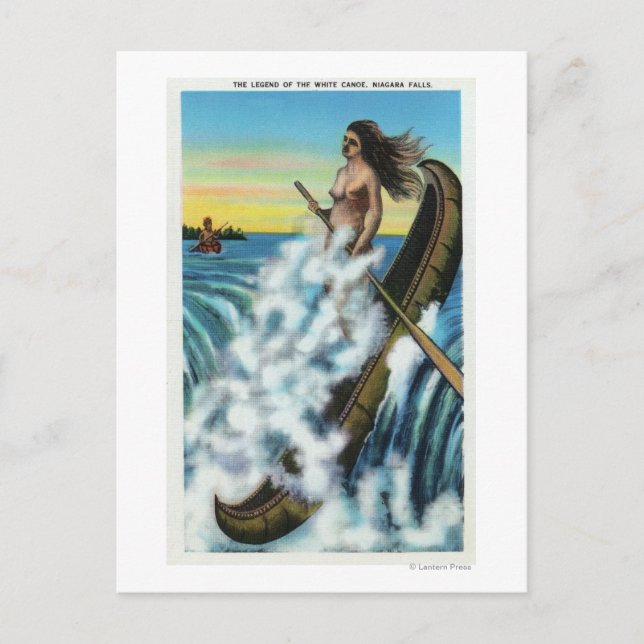 Umsetzung der Legende des weißen Kanues Postkarte (Vorderseite)