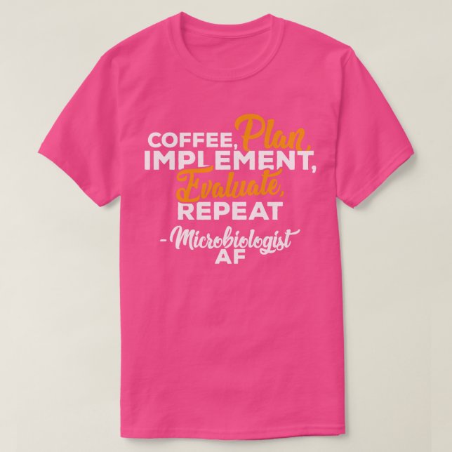 UMSETZUNGSBEWERTUNG DES KAFFEER-PLANS FÜR Mikrobio T-Shirt (Design vorne)