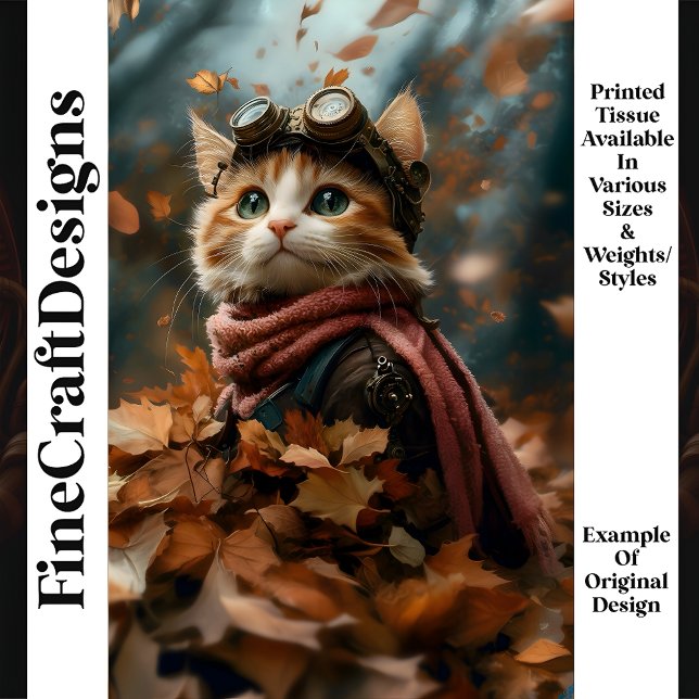 Umsichtige Niedliche Katze im Herbst lässt S6 Deco Seidenpapier (Von Creator hochgeladen)