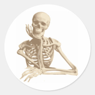 Umsichtiges Skelett Runder Aufkleber