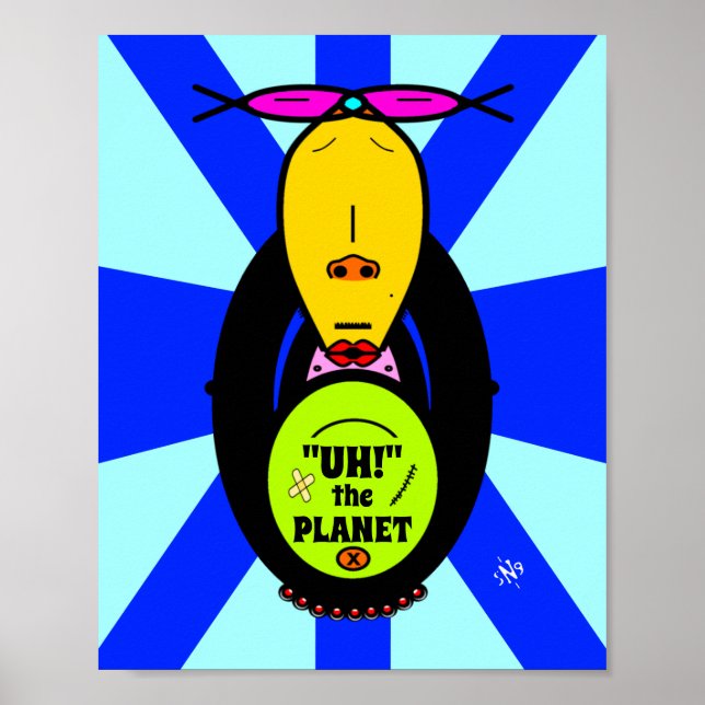 Umwelt & Affe-Maskottchen v1 Poster (Vorne)