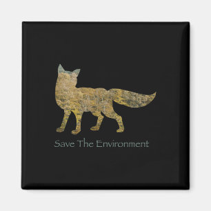 Umwelt durch Fox-Silhouette gerettet Magnet