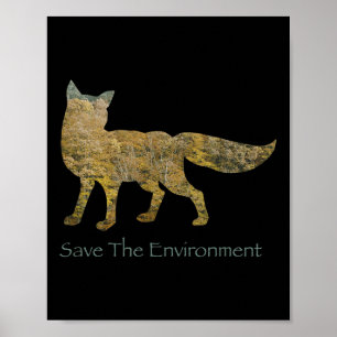 Umwelt durch Fox-Silhouette gerettet Poster