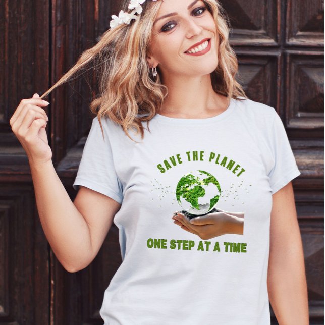 Umwelt Nachhaltigkeit "Rettet den Planeten" T-Shirt (Von Creator hochgeladen)