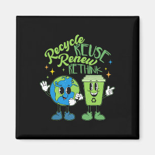 Umweltaktivität am Tag der Erde Recycle Wiederverw Magnet
