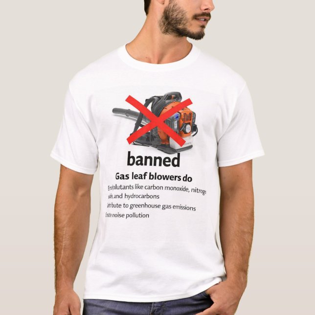 Umweltbewusstsein T-Shirt ("Ban the noise. Stop the fumes. Go electric")